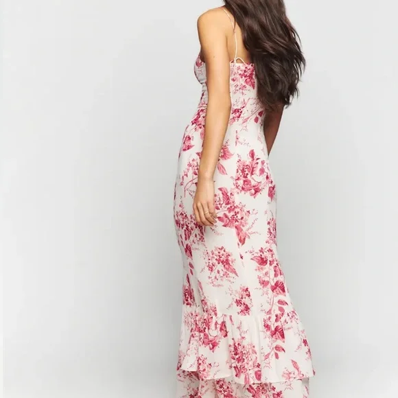 Reformation Fallon Floral Pink Maxi Dress - Picture 3 of 15